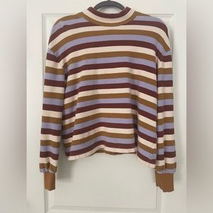 Mile(s) Madewell Mocknecl Colorblock Sweater Cotton Blend Size M